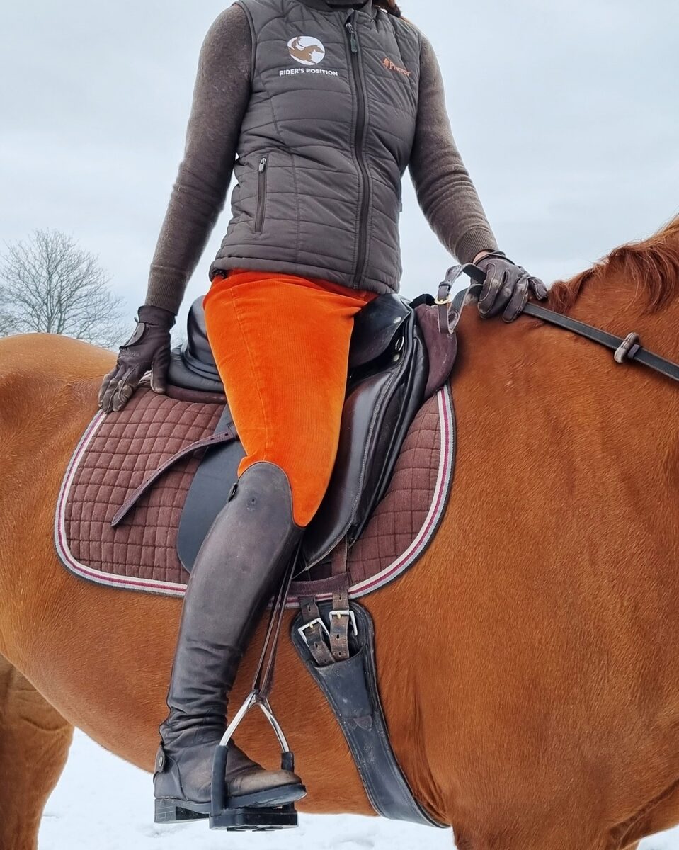 Rider's seat position in the saddle
