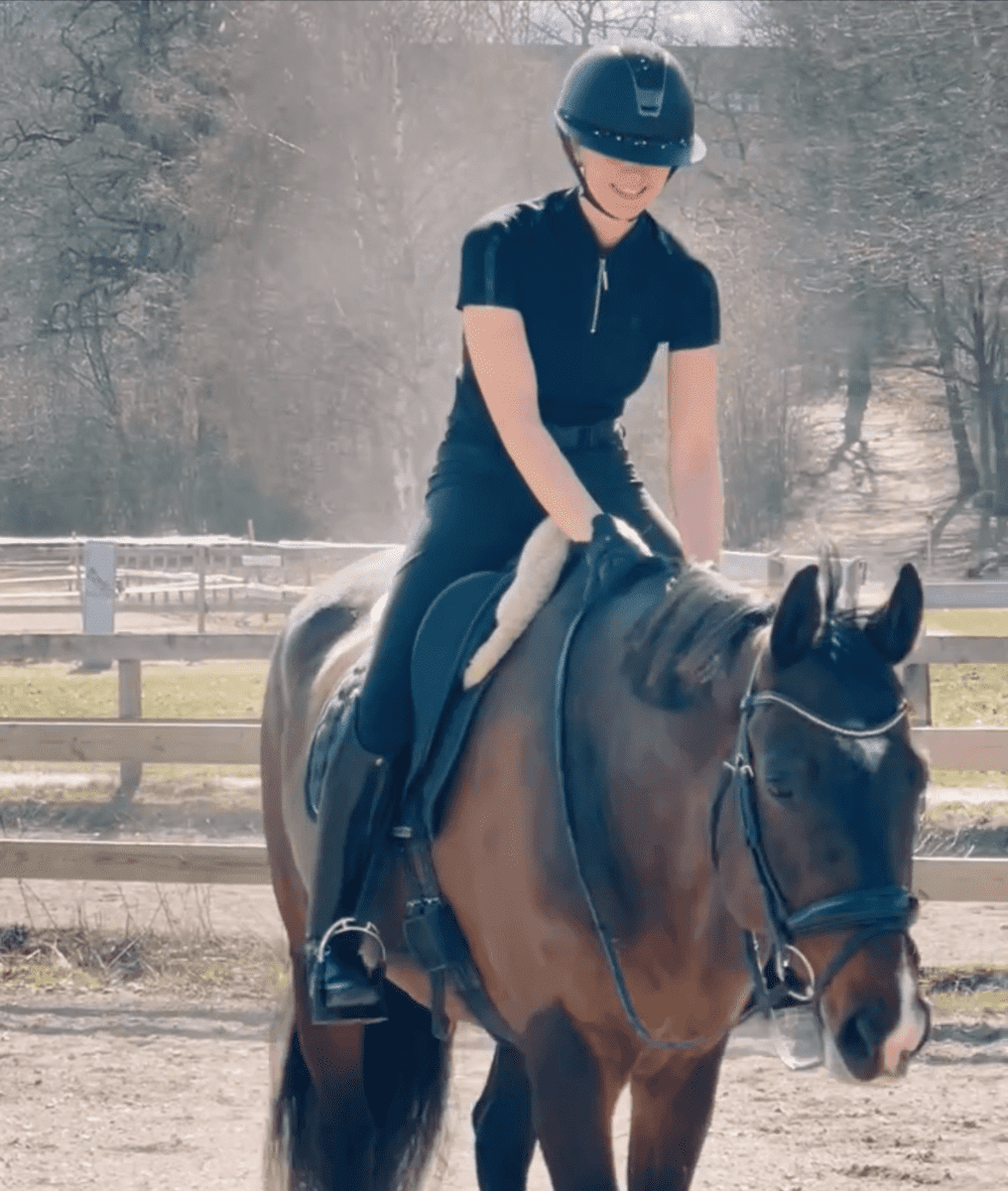 Rider enjoying a ride with Rider's Position Coach