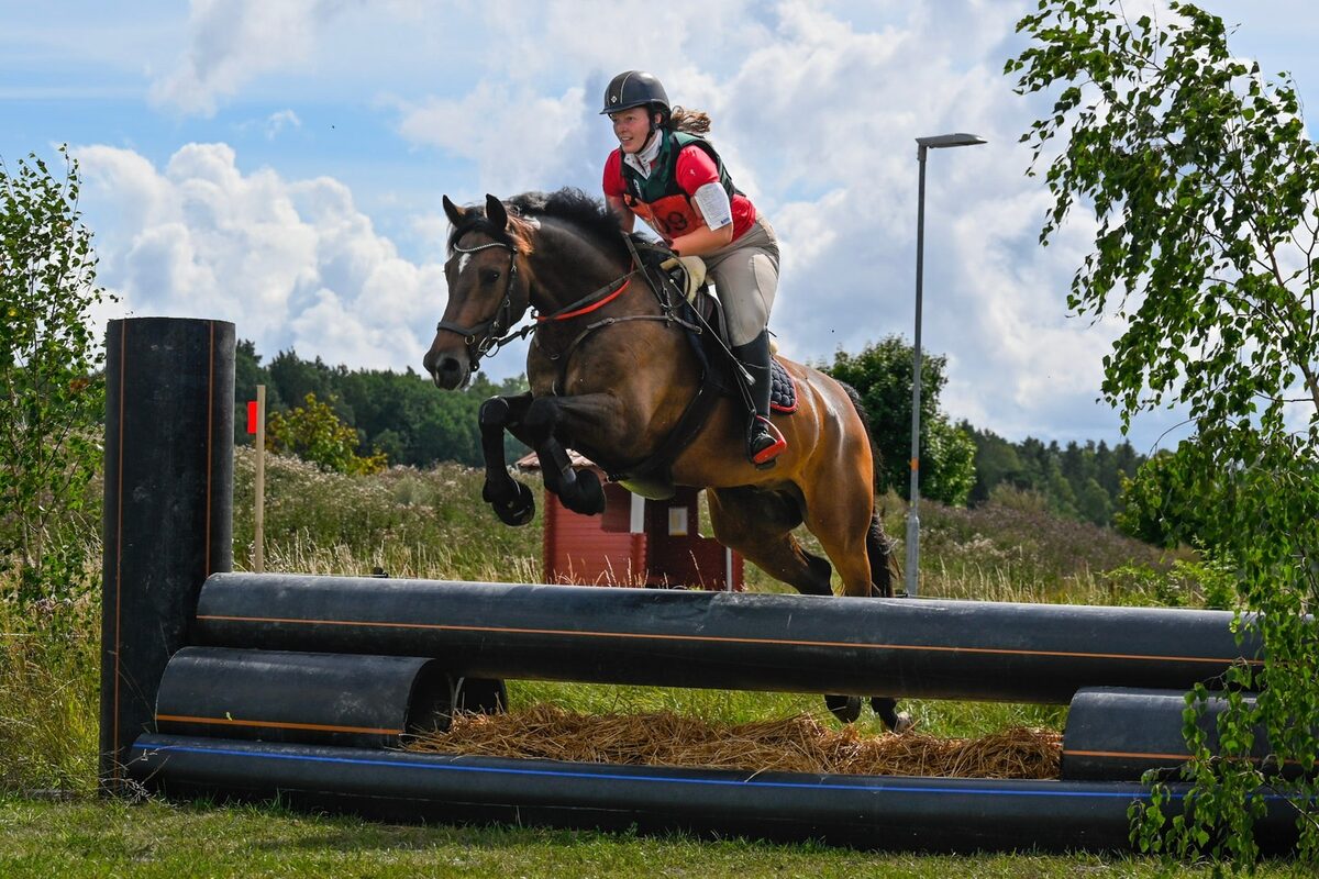 Rider jumping in an eventing competition